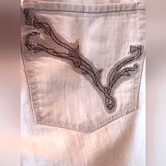 Venezia Off White Denim 5 Pocket Bootcut Jeans 18 Stretch Western Boho - Picture 4 of 8